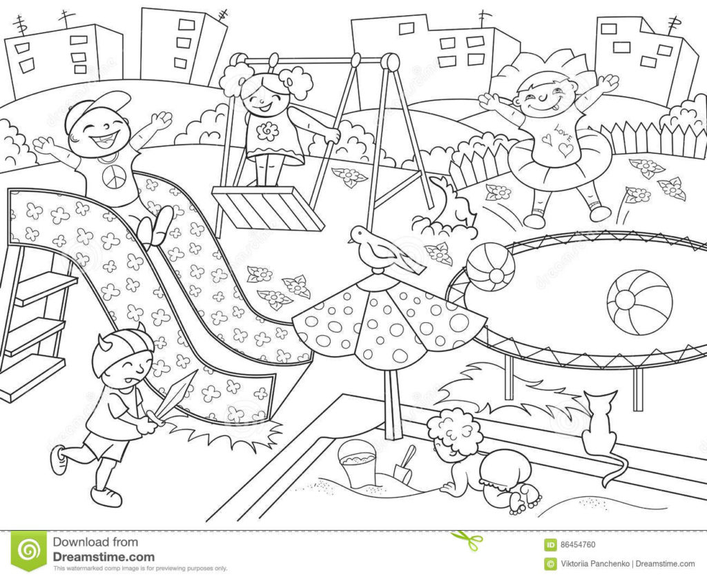 Free Playground Coloring Pages | Free Printable Playground Coloring Worksheets