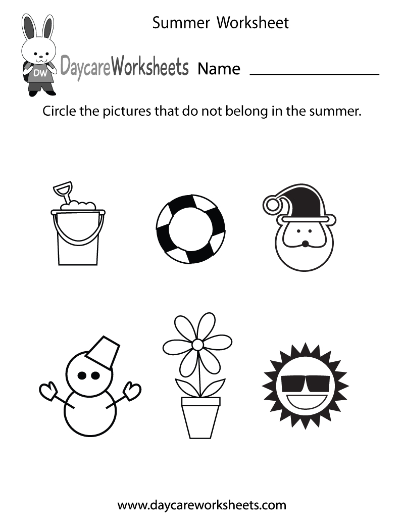 Free Preschool Summer Worksheet - Free Printable Seasons Worksheets | Free Printable Seasons Worksheets