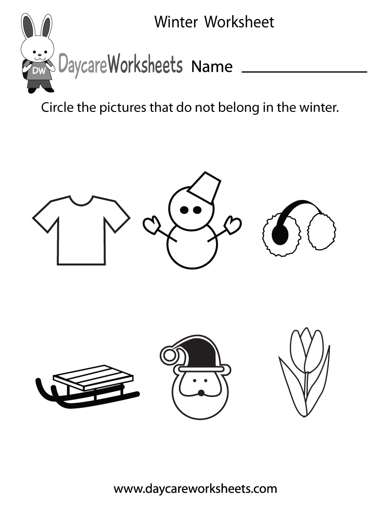 Free Preschool Winter Worksheet - Free Printable Seasons Worksheets | Free Printable Seasons Worksheets