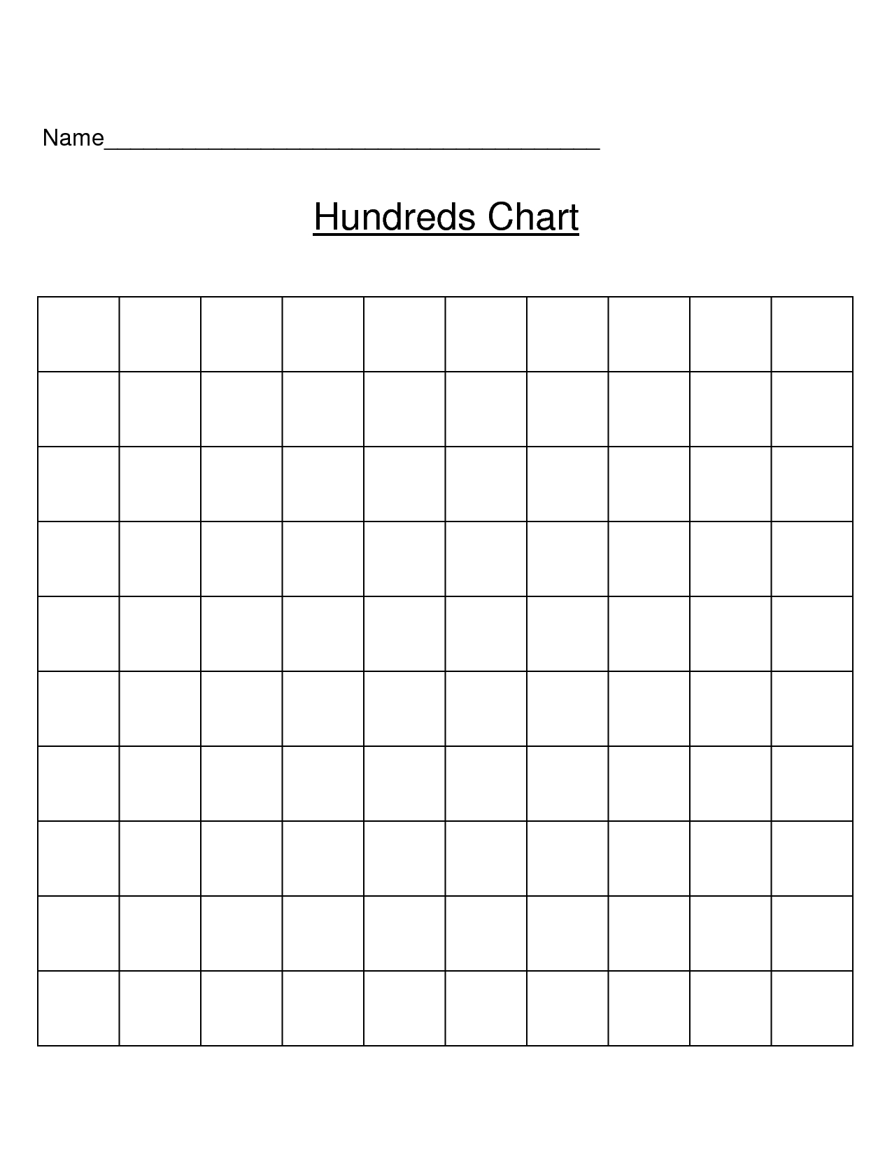 Free Printable 1 To 100 Chart Blank - Bing Images | Kindergarden | Free Printable Blank 100 Chart Worksheets