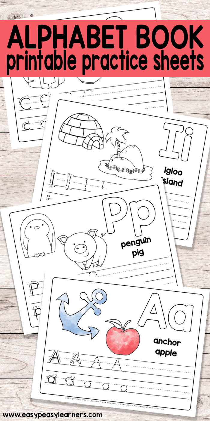 Free Printable Alphabet Book - Alphabet Worksheets For Pre-K And K | Childrens Printable Alphabet Worksheets