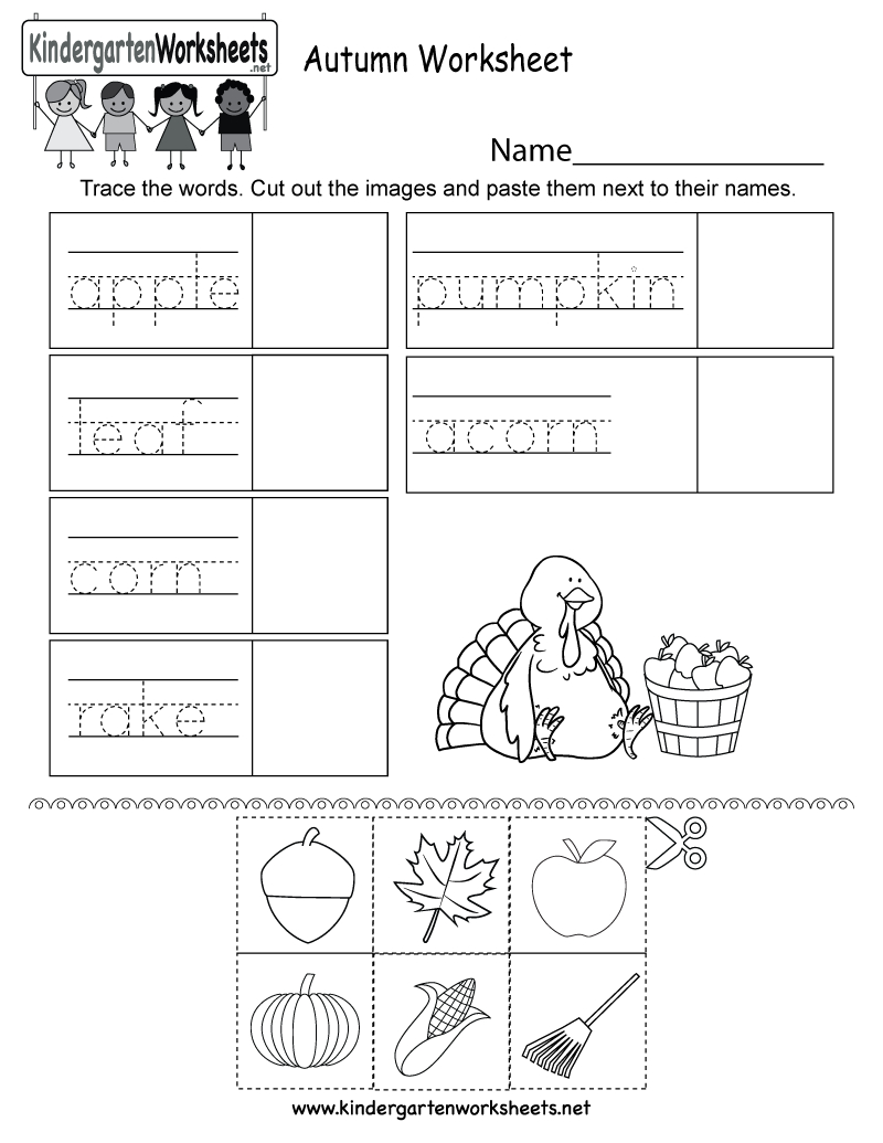 Free Printable Autumn Worksheet For Kindergarten | Free Printable Leaf Worksheets
