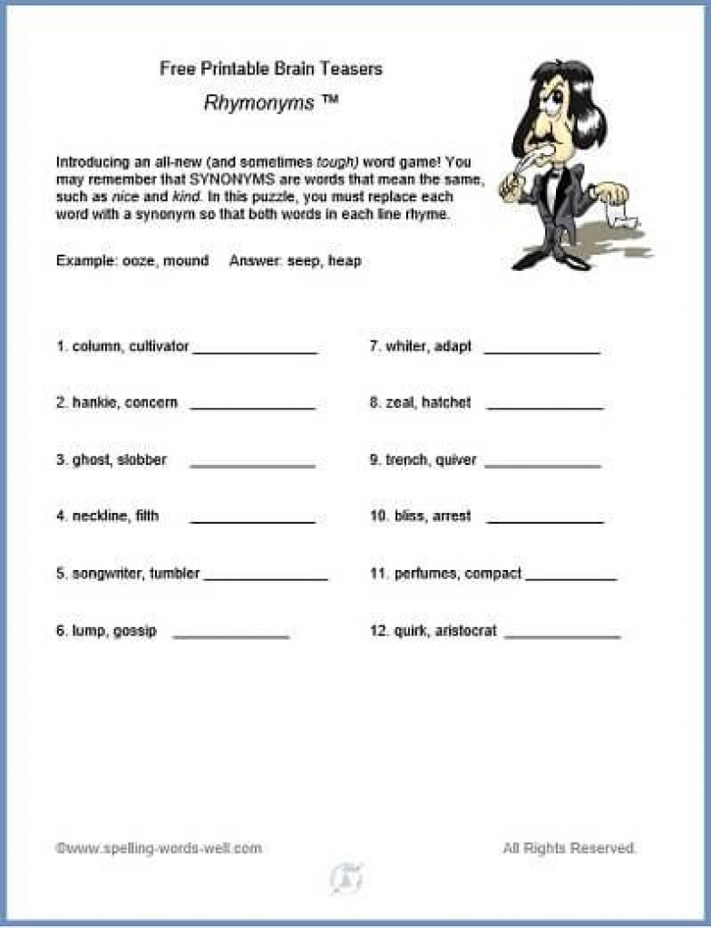 printable brain teaser worksheets for adults forms worksheets diagrams