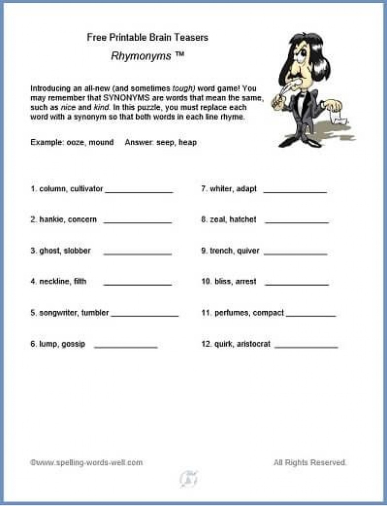 Printable Brain Teaser Worksheets For Adults Lexia s Blog