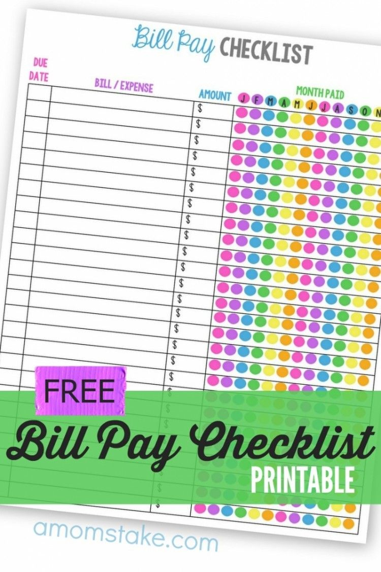 Free Printable Budget Worksheet - Monthly Bill Payment Checklist | Free Printable Monthly Bill Payment Worksheet