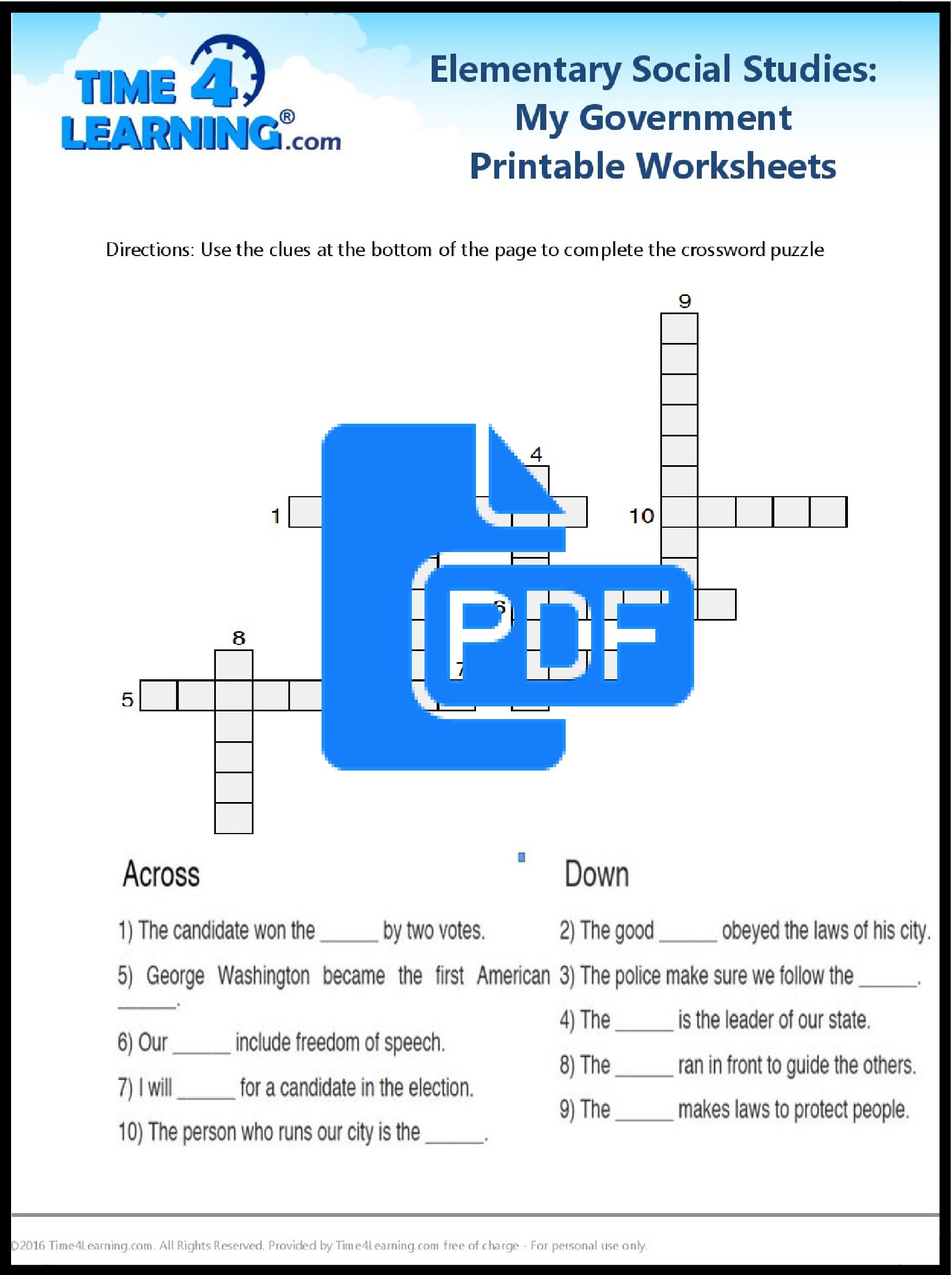 Free Printable: Elementary Social Studies Worksheet | Time4Learning | Printable Social Studies Worksheets 8Th Grade