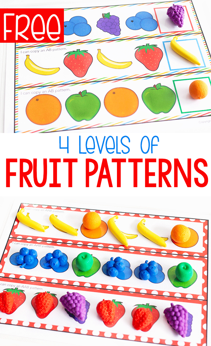 Free Printable Fruit Themed Pattern Activity - Life Over Cs | Free Printable Ab Pattern Worksheets