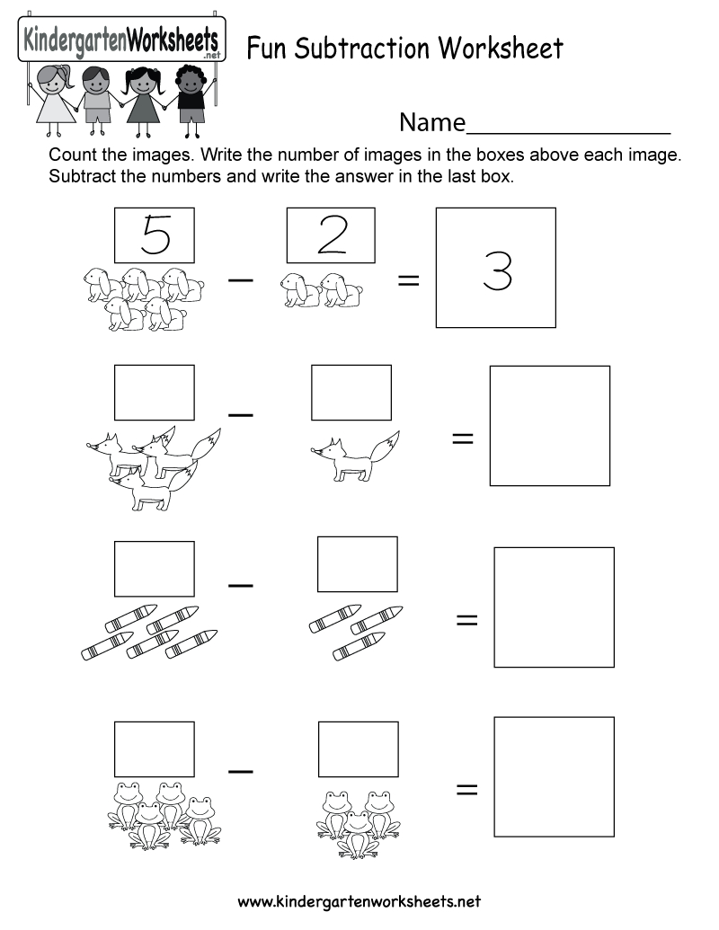 Free Printable Fun Subtraction Worksheet For Kindergarten | Free Printable Fun Worksheets For Kindergarten