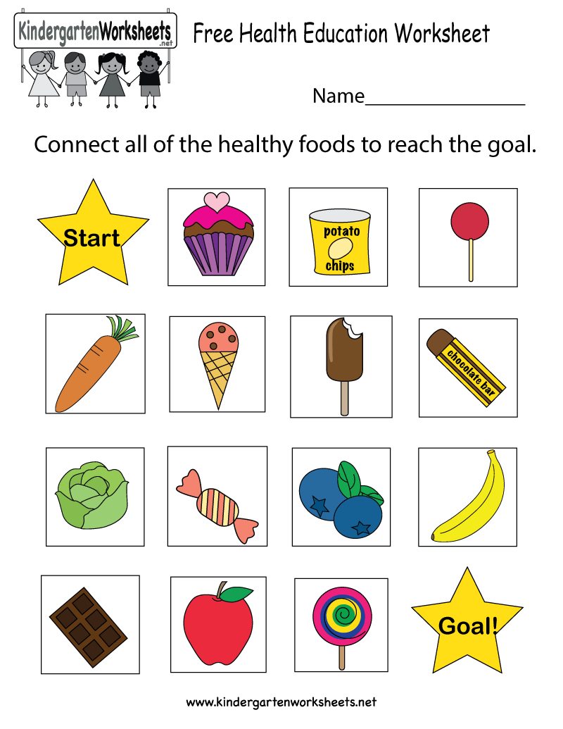 Free Printable Health Education Worksheet For Kindergarten | Free Printable Healthy Eating Worksheets