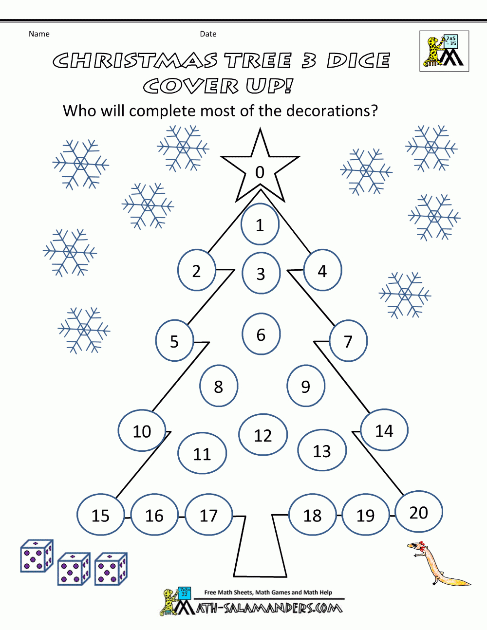 Christmas Maths Worksheet Year 6