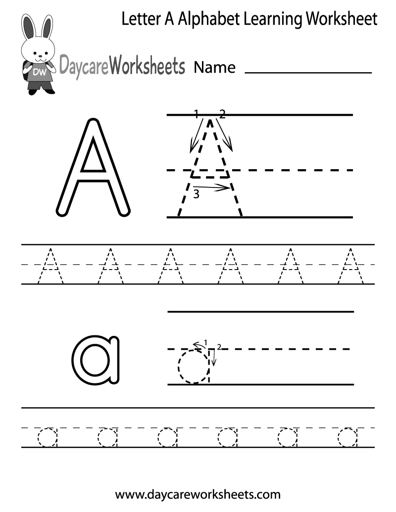 Free Printable Letter A Alphabet Learning Worksheet For Preschool | Alphabet Worksheets For Preschoolers Printable