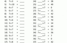 Free Printable Math Sheets 7 Times Table Test 1 | Korrutustabel | Free Printable Math Worksheets