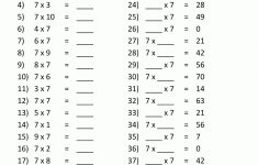 Free Printable Math Sheets 7 Times Table Test 1 | Korrutustabel | Times Tables Worksheets Printable