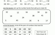 Free Printable Math Worksheets Number Bonds To 50 2 | Education | Free Printable Number Bonds Worksheets For Kindergarten