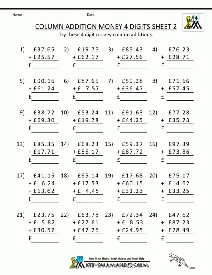 Free Printable Maths Worksheets Uk Money