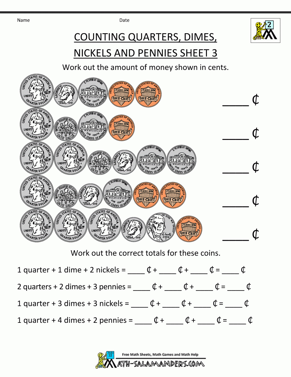 Free Printable Money Worksheets | Money Worksheets For Kids | Free Printable Second Grade Worksheets