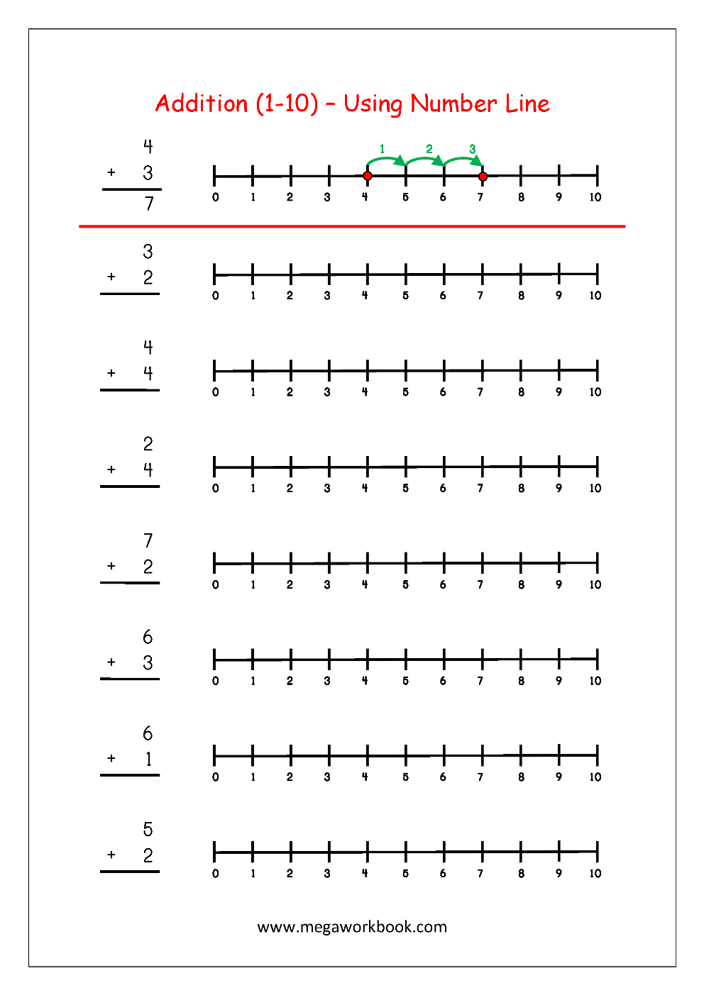 Free Printable Number Addition Worksheets (1-10) For Kindergarten | Free Printable Addition Worksheets For Grade 1
