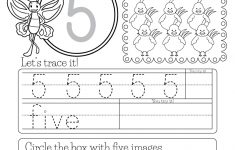 Free Printable Number Five Worksheet For Kindergarten | Free Printable Number Worksheets