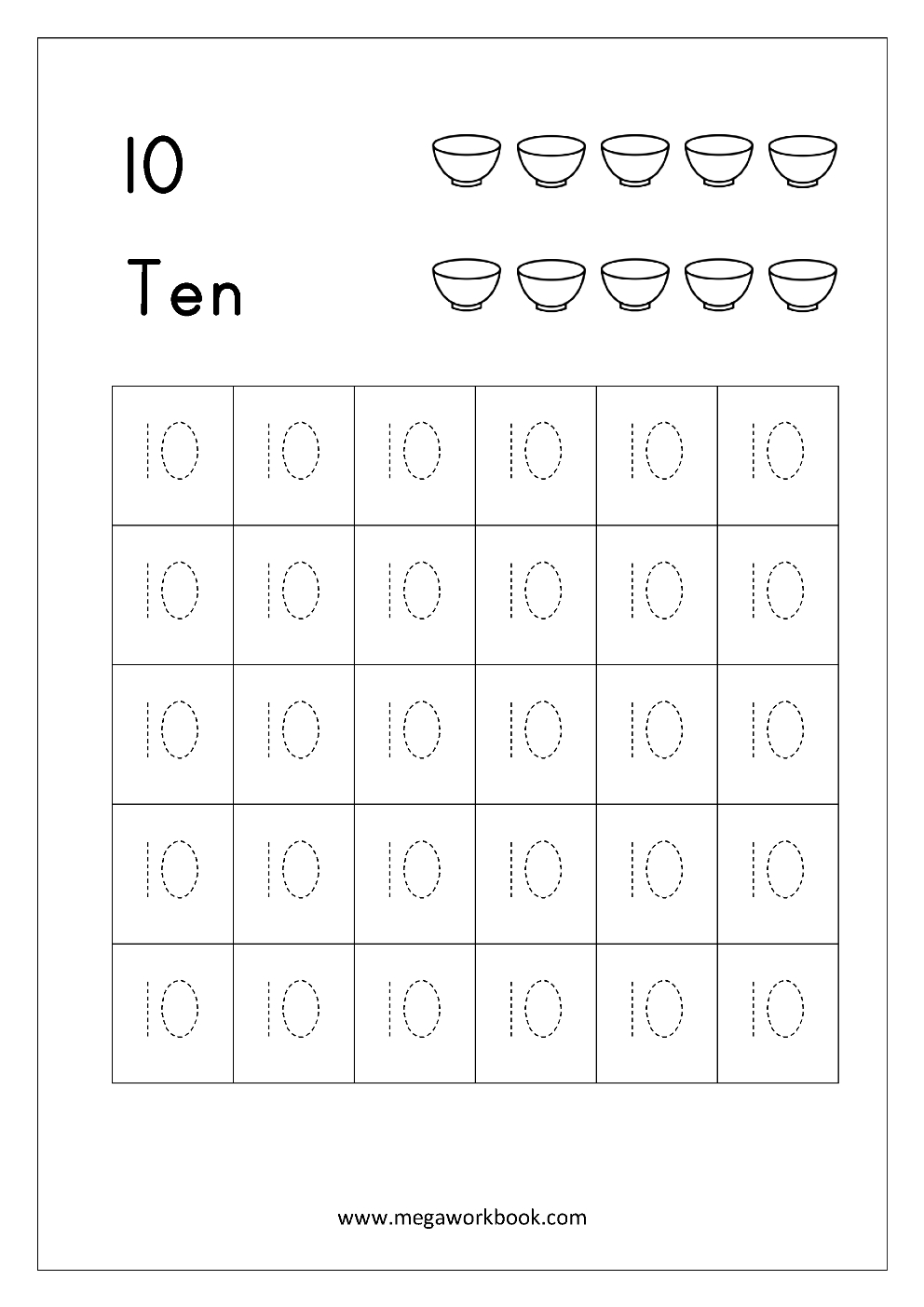 Free Printable Number Tracing And Writing (1-10) Worksheets - Number | Printable Number Tracing Worksheets For Kindergarten