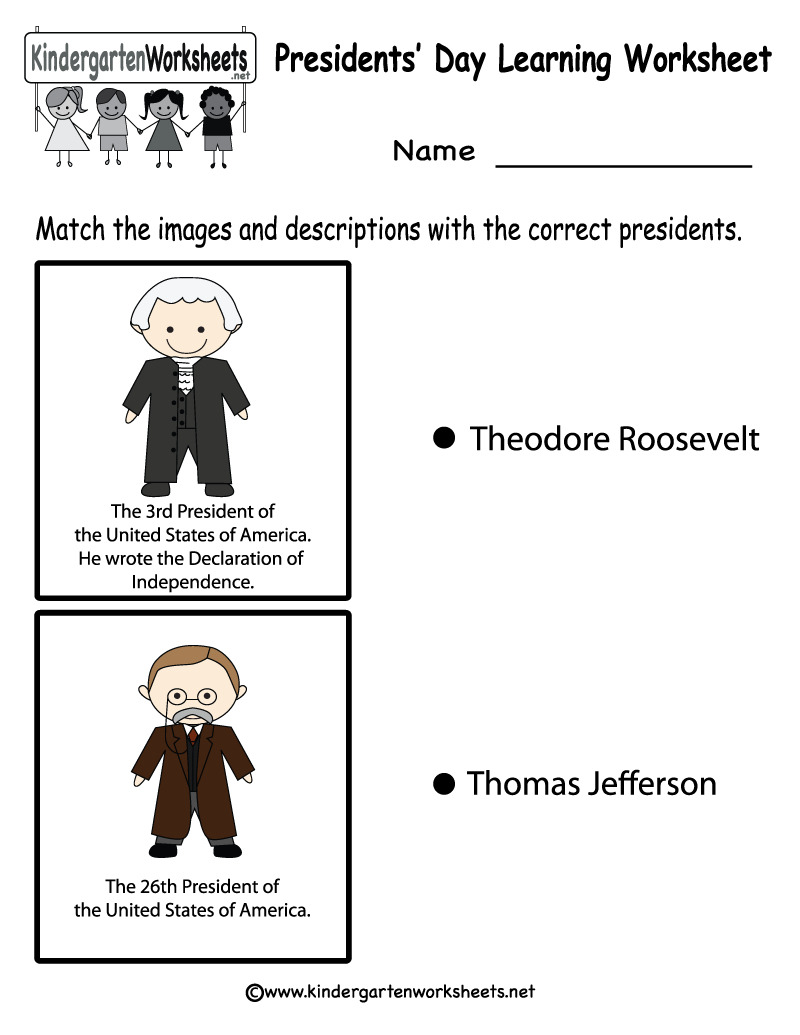 Free Printable Presidents&amp;#039; Day Learning Worksheet For Kindergarten | Free Printable Presidents Day Worksheets
