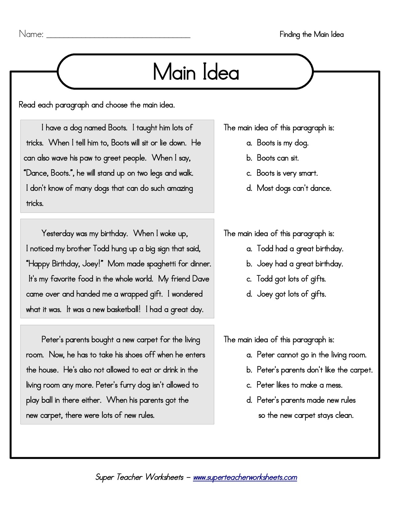 Free Printable Reading Comprehension Worksheets 3Rd Grade To Print