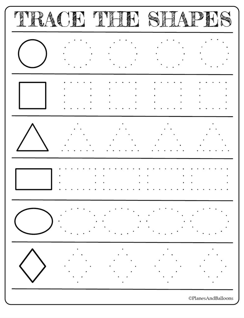 Free Printable Shapes Worksheets For Toddlers And Preschoolers | Free Printable Tracing Worksheets