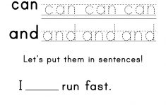 Free Printable Sight Words Lesson Worksheet For Kindergarten | Dolch Words Worksheets Free Printable