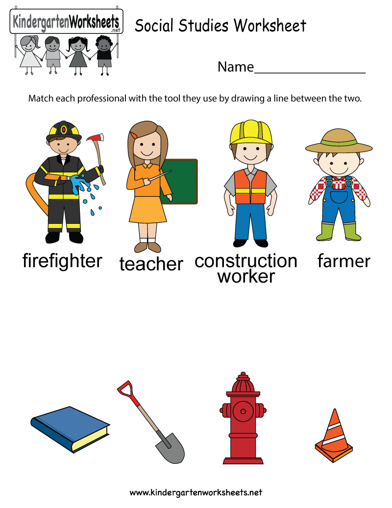 Free Printable Social Studies Worksheet For Kindergarten Elementary 