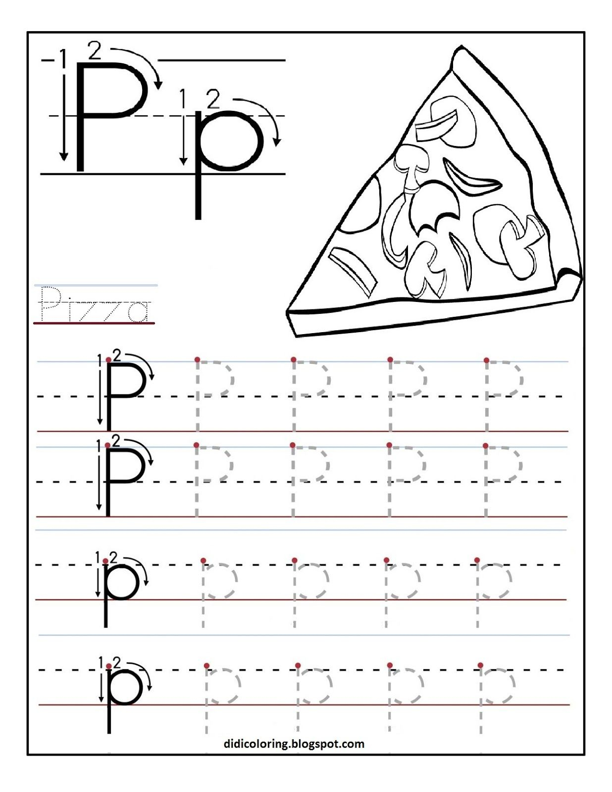 Free Printable Worksheet Letter P For Your Child To Learn And Write | Free Printable Letter P Worksheets