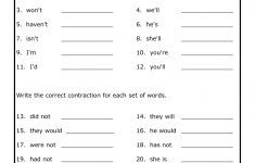 Free Printables For 4Th Grade Science | Free Printable Contraction | 4Th Grade English Worksheets Free Printable