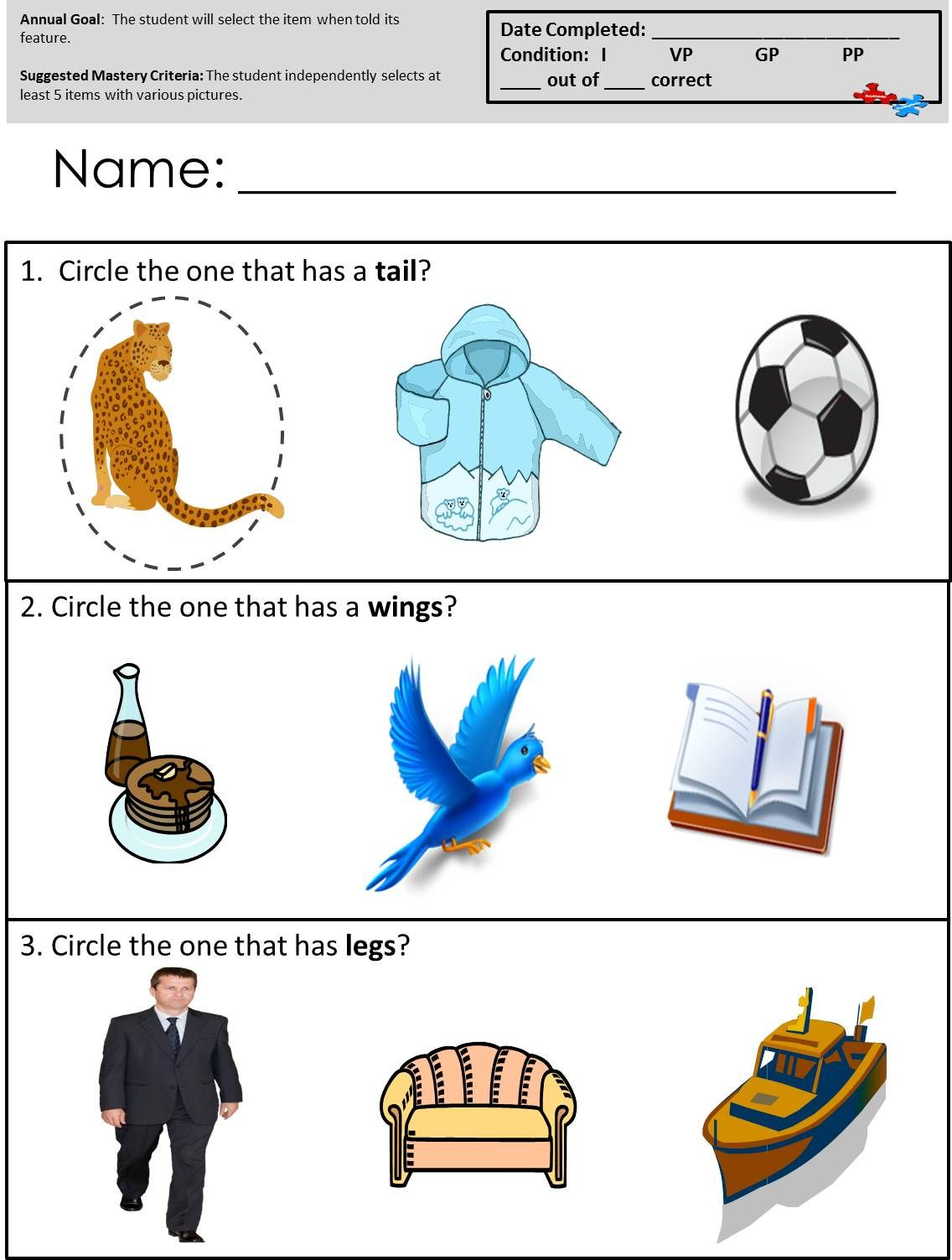 Free Printables For Receptive Language Skills! Available At | Free Printable Autism Worksheets