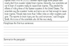 Free Summarizing Worksheets Worksheet Summarising Free Printable | Free Printable Summarizing Worksheets 4Th Grade