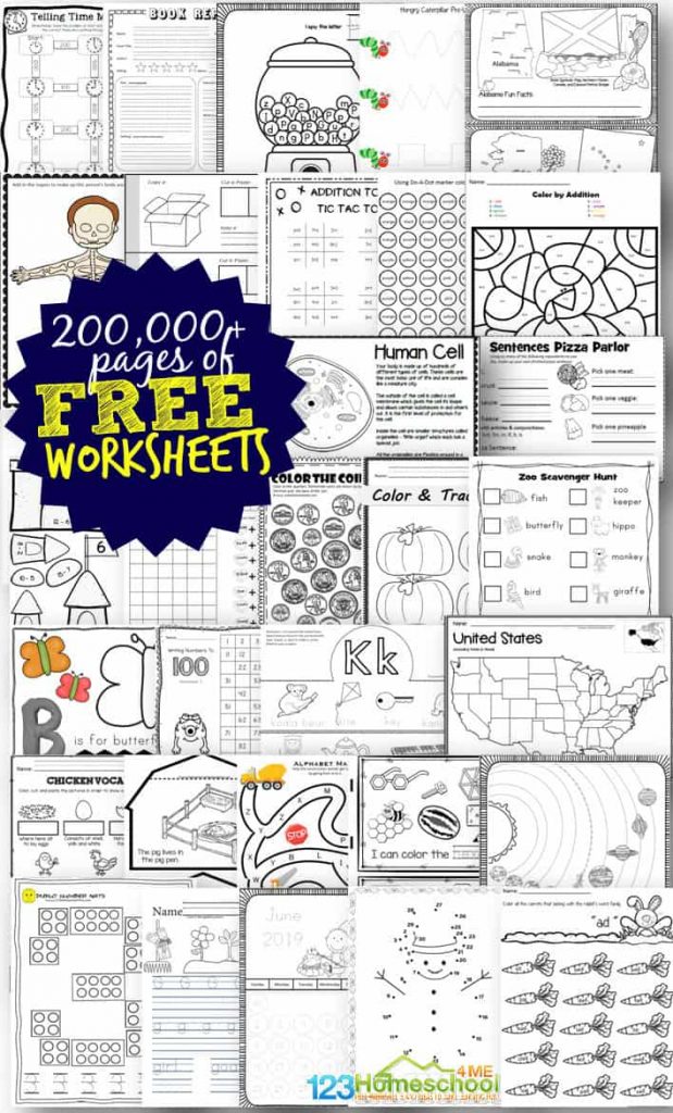 Free Worksheets - 200,000+ For Prek-6Th | 123 Homeschool 4 Me