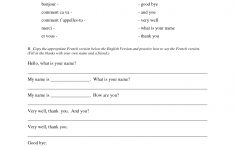 French Greetings Worksheet - Google Search | French Greeting And | Printable French Worksheets For High School