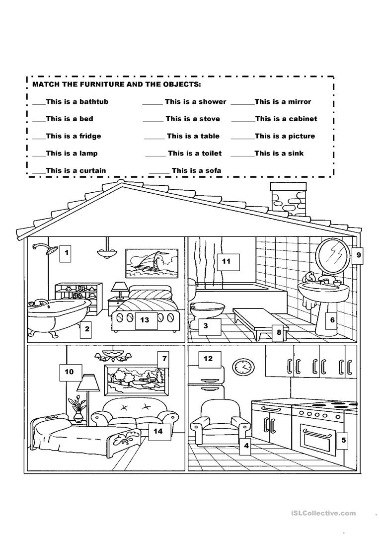 Furniture In The House Worksheet Free Esl Printable Worksheets Home 