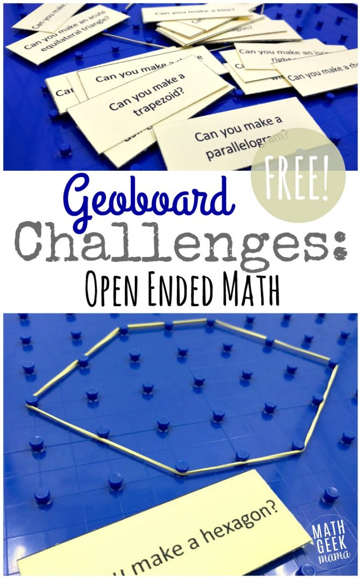 Geoboard Activity Cards {Free Geometry Challenge ...