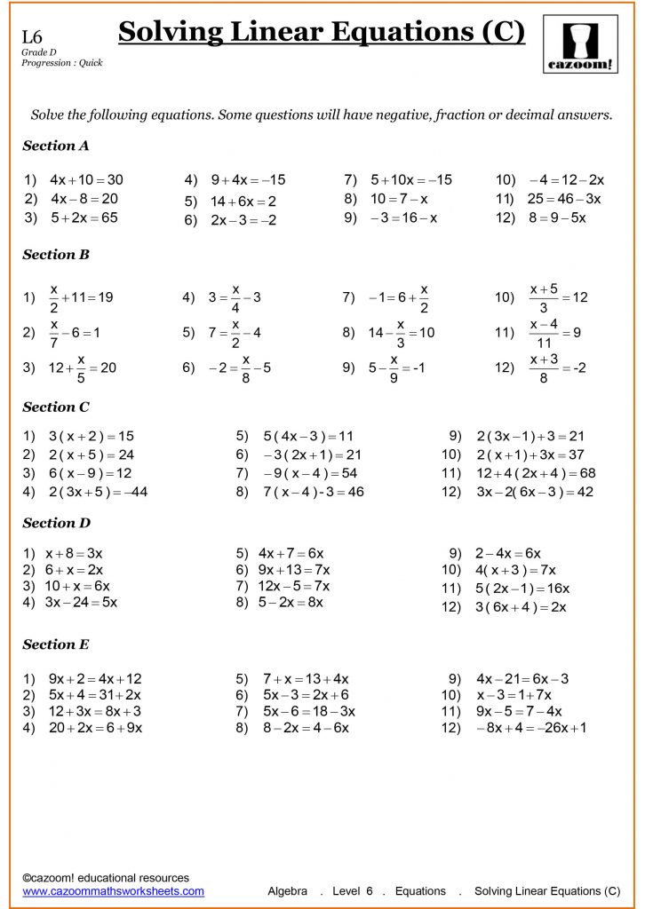 Grade 9 Math Worksheets Printable Free With Answers | Free Printables ...