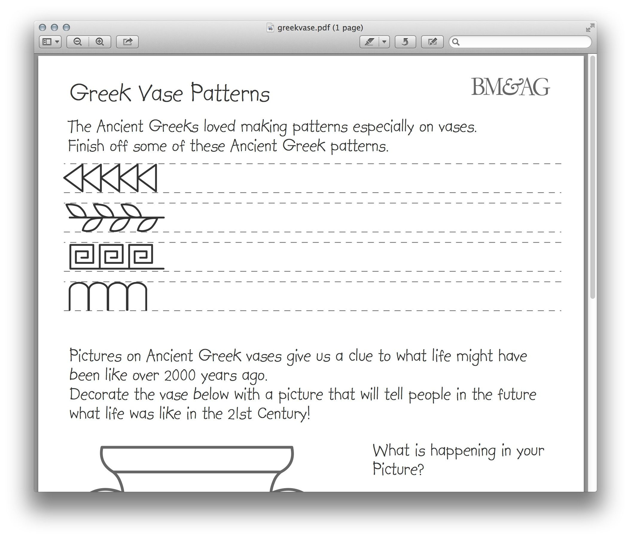 Greek Pottery And Patterns Worksheet. Mystery Of History Volume 1 | Greek Alphabet Printable Worksheets