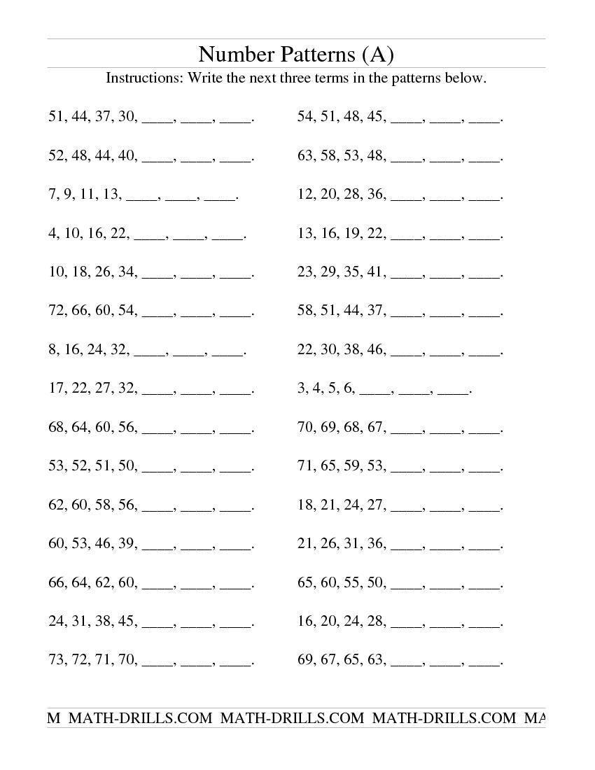 Printable Number Pattern Worksheets Lexia s Blog