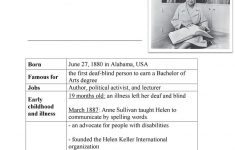 Guided Writing - Writing A Biography ( Helen Keller) Worksheet | Printable Biography Worksheets