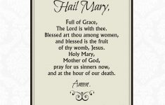 Hail Mary Prayer Printable – Printall | Free Printable Rosary Worksheets