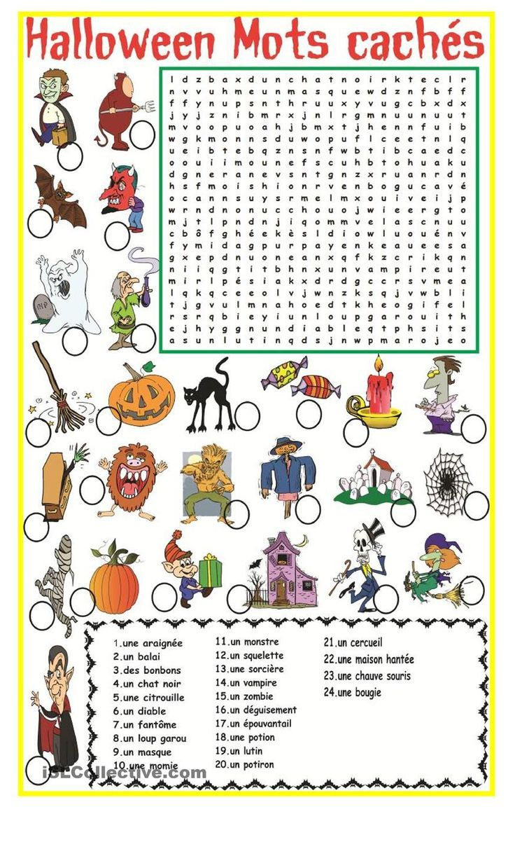 Free Printable French Halloween Worksheets Worksheets Wiring Diagrams