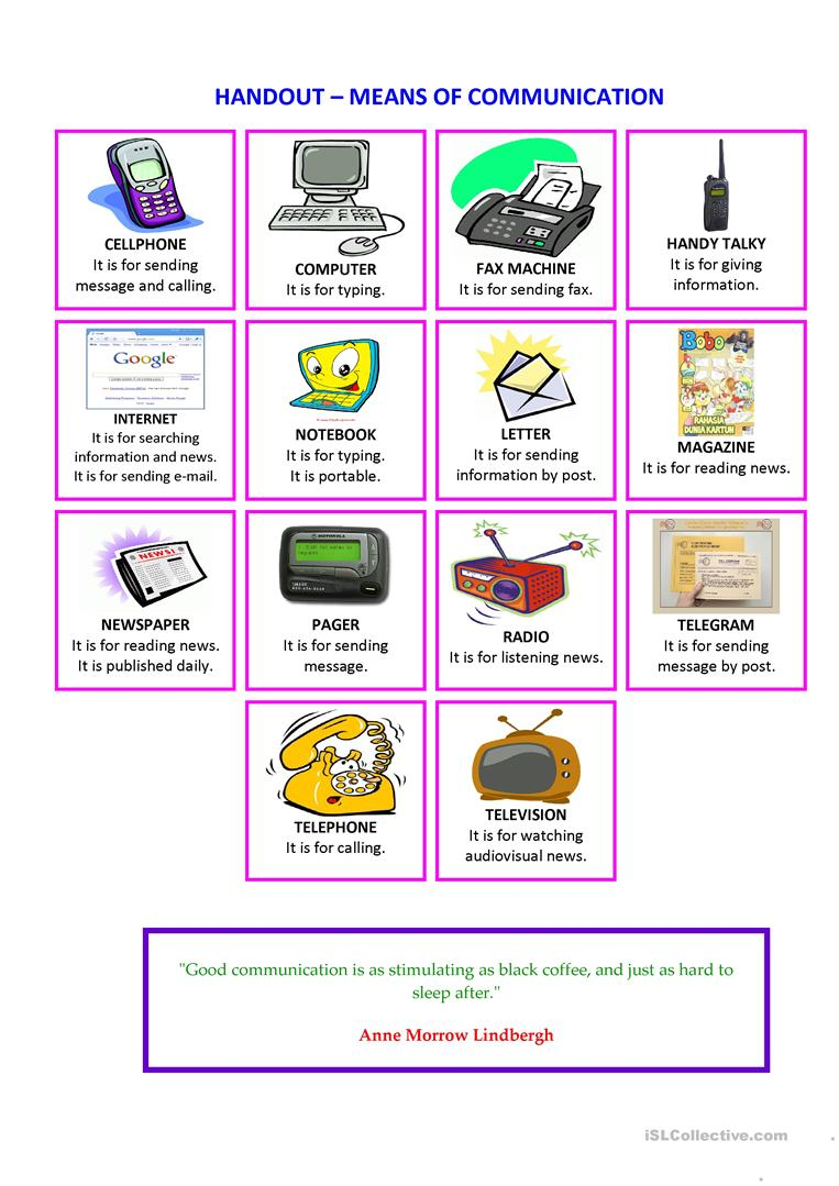 Free Printable Worksheets On Means Of Communication Lexia s Blog