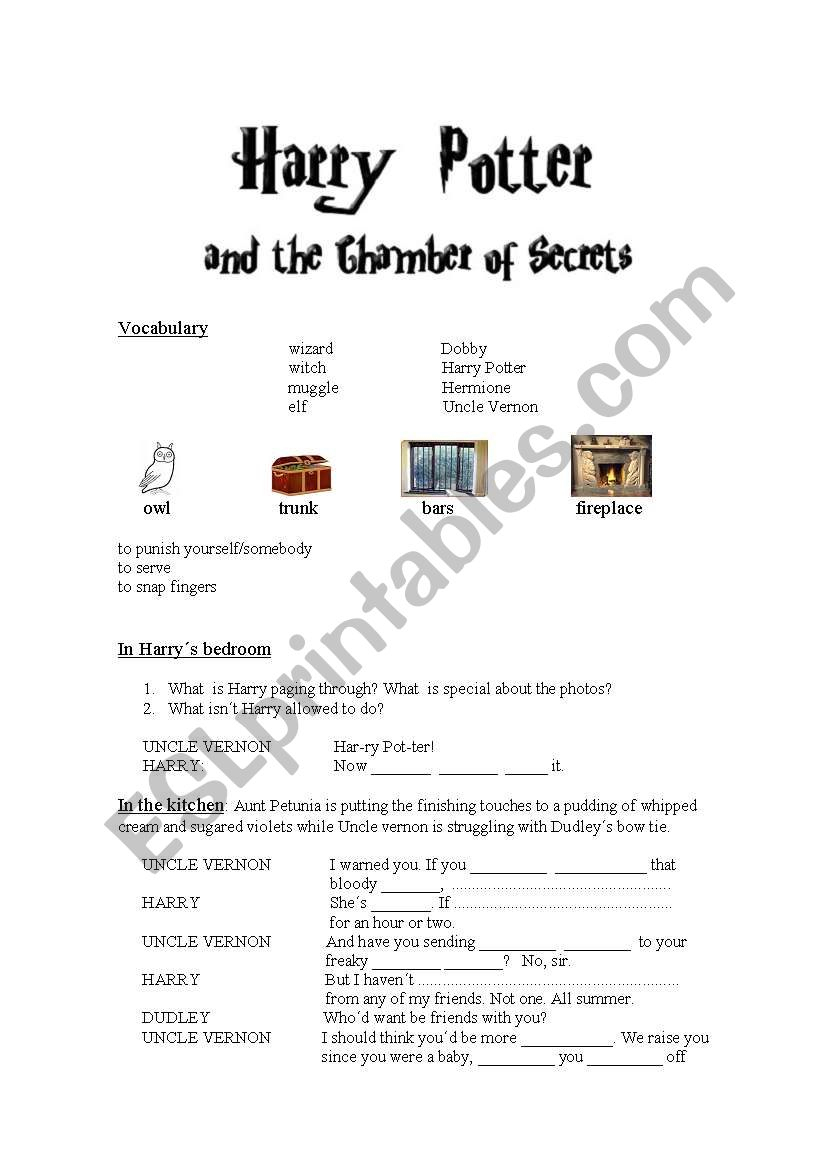 Harry Potter And The Chamber Of Secrets - Esl Worksheettere-Arg | Harry Potter Printable Worksheets