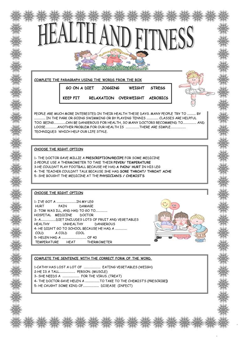 Health And Fitness Worksheet Free Esl Printable Worksheets Made 