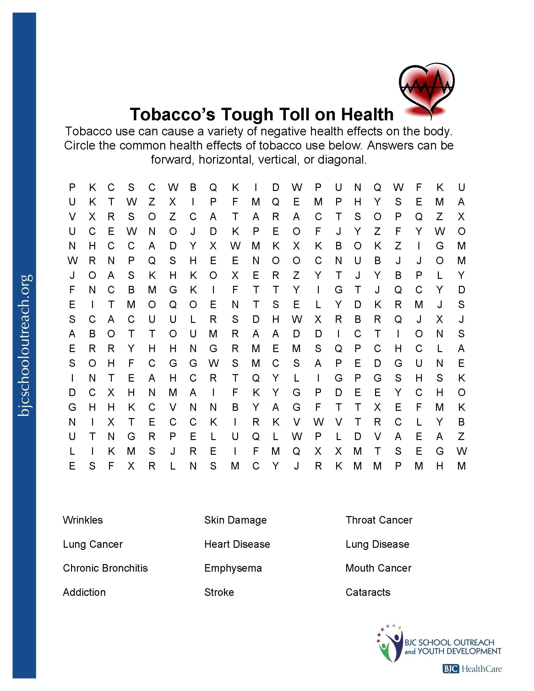 Free Printable Health Worksheets For Middle School Lexia s Blog