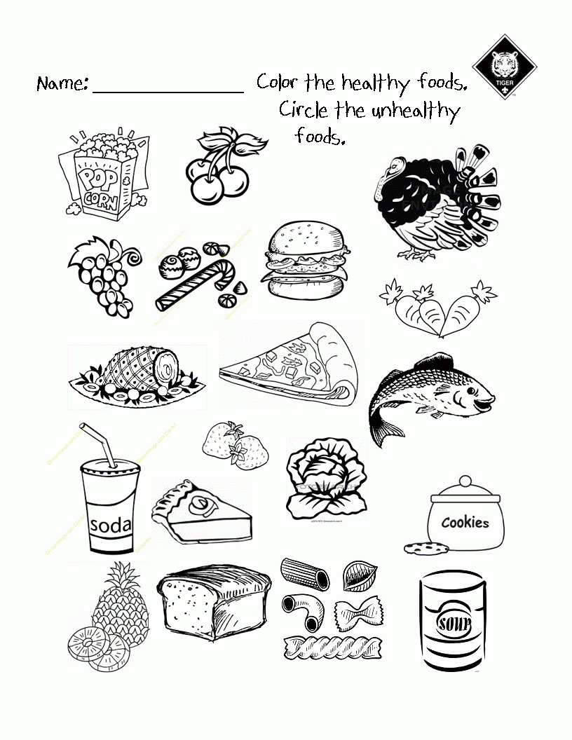 Healthy Vs Unhealthy Food Choices Worksheet. Use It As A Warm Up | Free Printable Healthy Eating Worksheets