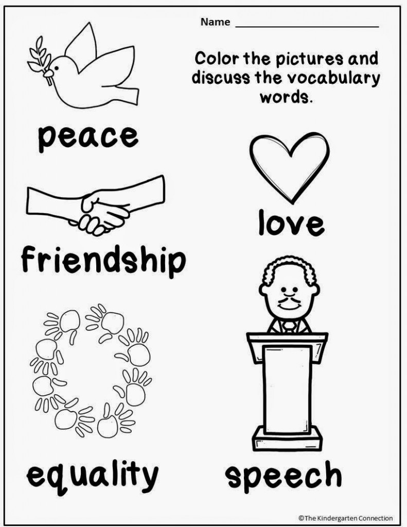 Honoring Martin Luther King, Jr (And A Freebie!) - The Kindergarten | Free Printable Martin Luther King Worksheets For Kindergarten
