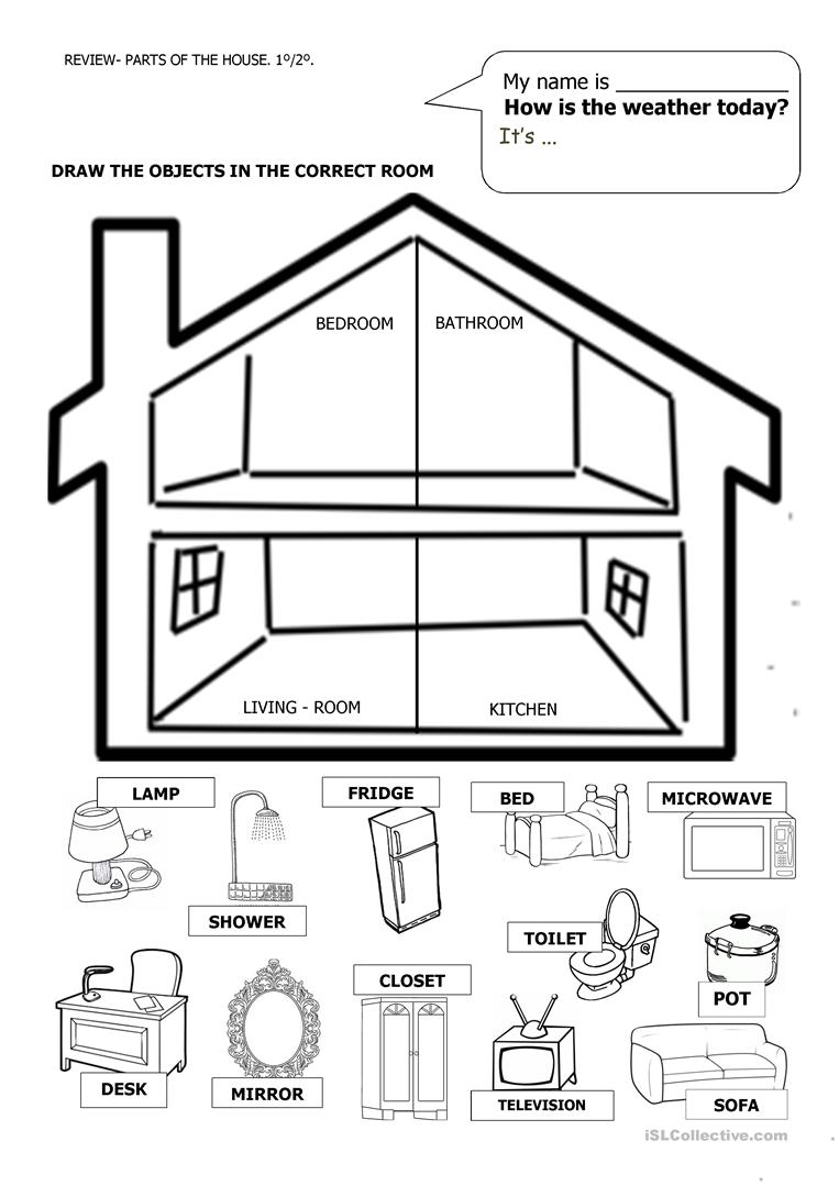 House And Furniture Worksheet - Free Esl Printable Worksheets Made | Home Worksheets Printables