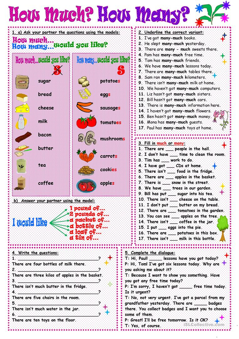 How Much? How Many? Worksheet - Free Esl Printable Worksheets Made | How Many How Much Worksheets Printable